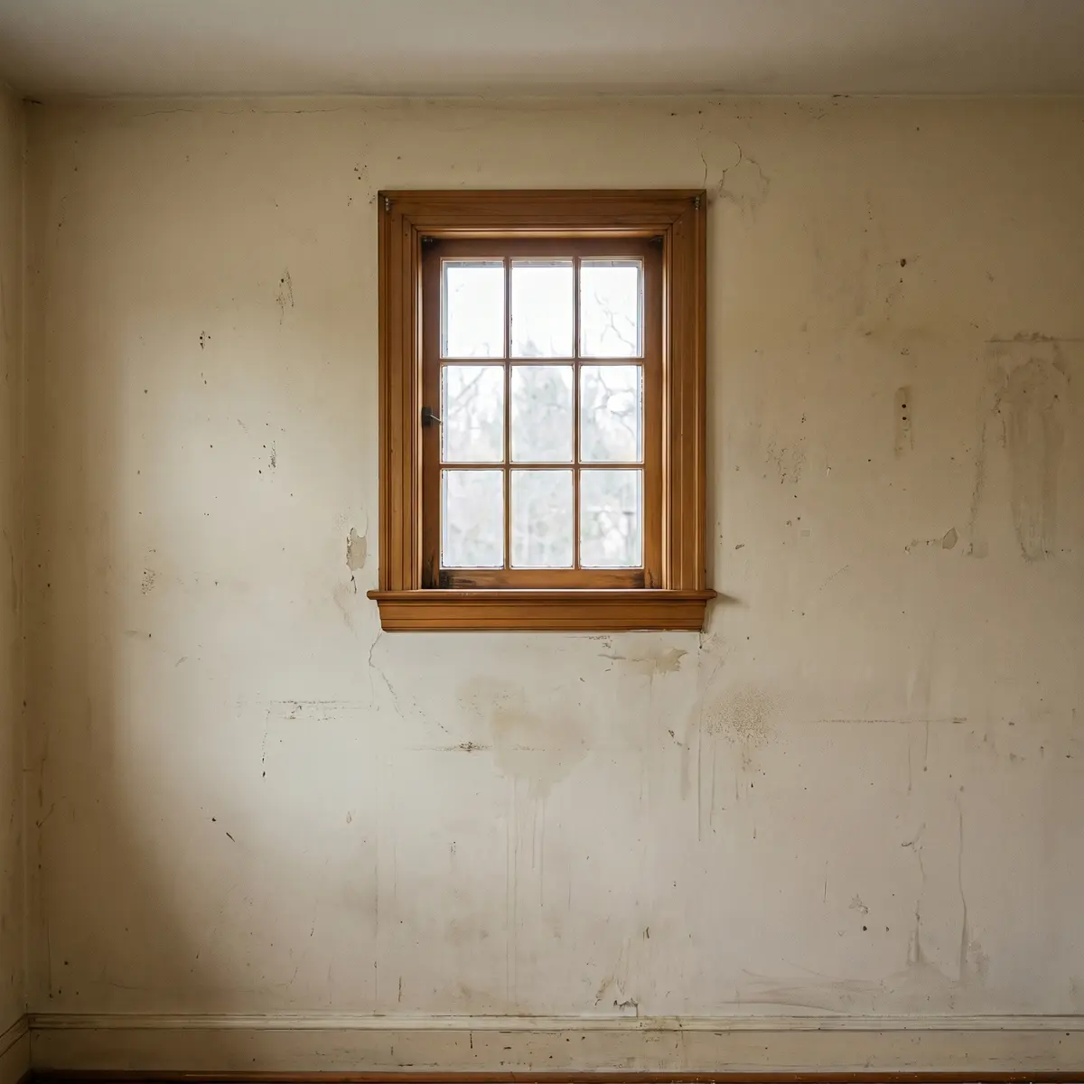 Bare wall before custom built-in bookcase install Nashua NH