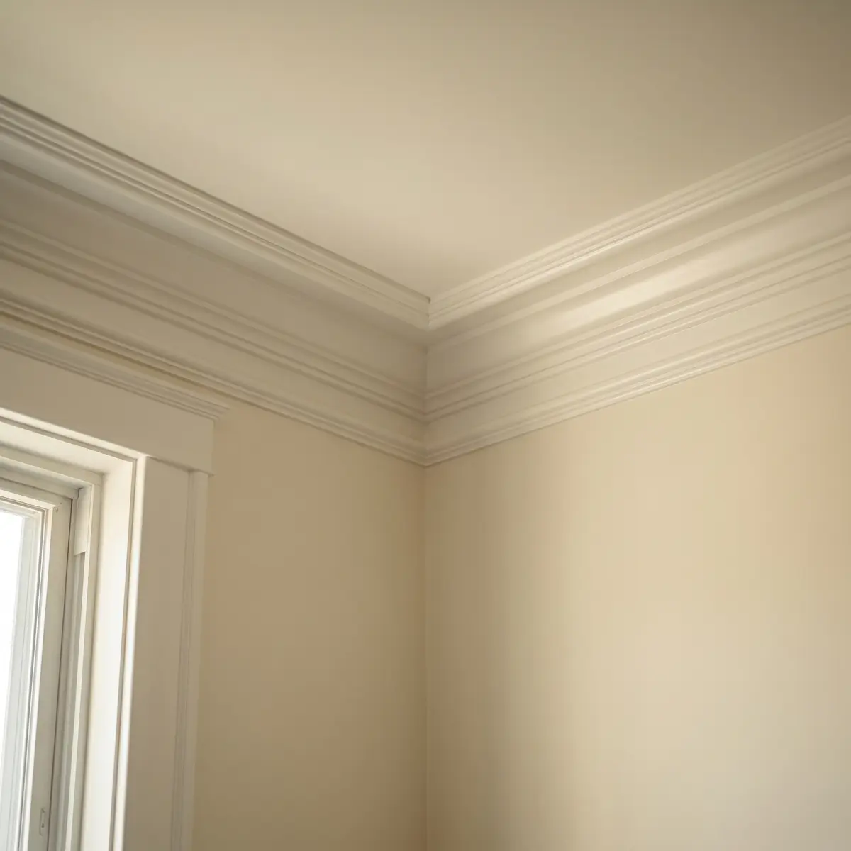 Custom multi-profile crown molding after carpentry install Manchester NH