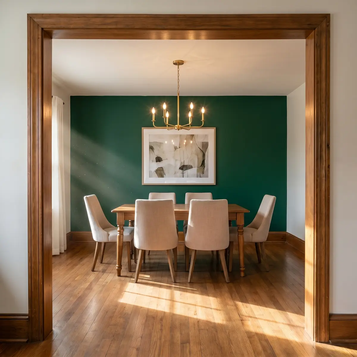 Emerald green accent wall designer paint Manchester NH