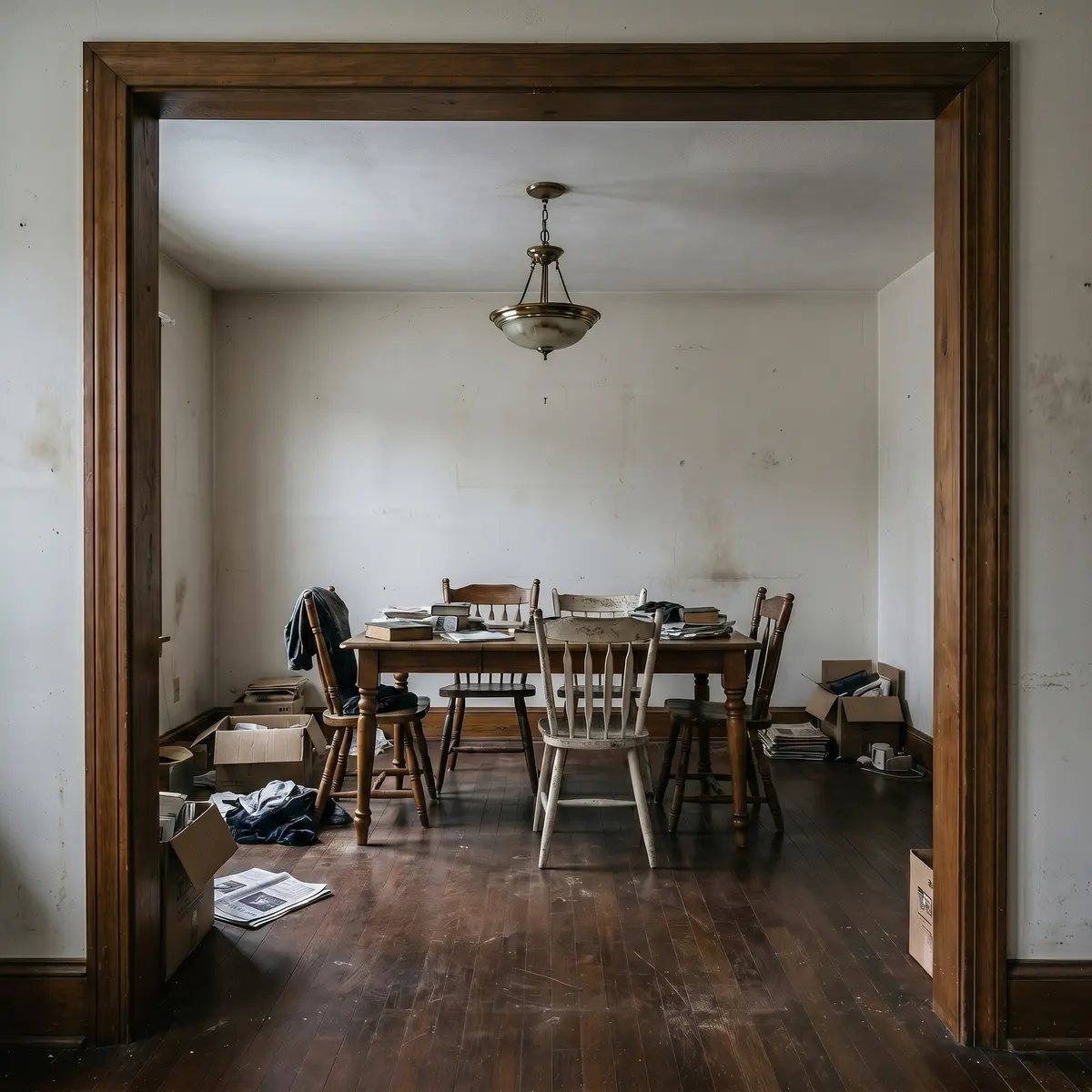 Bare dining room before designer accent paint Manchester NH