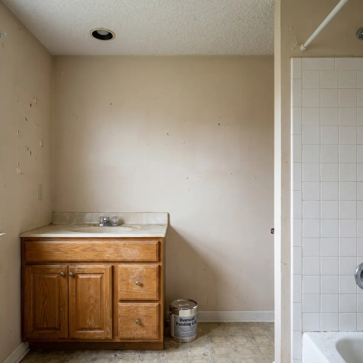 Outdated bathroom before professional repaint Hudson NH