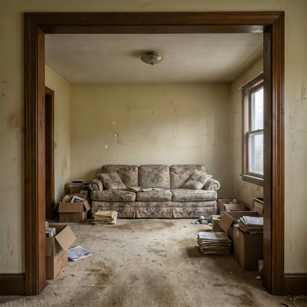 Outdated living room before professional interior painting Nashua NH